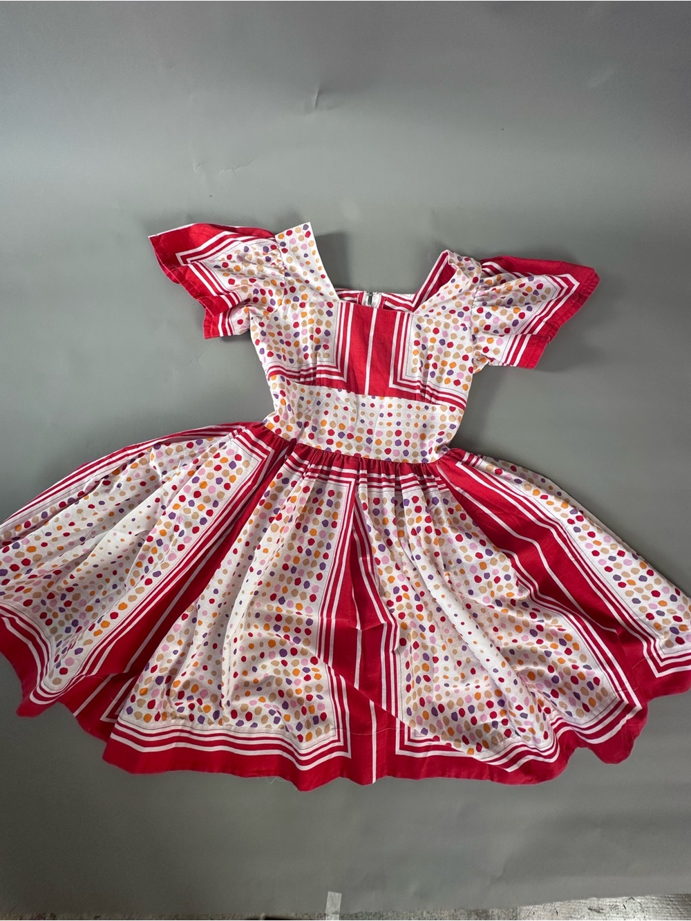 1950’s style Multi Colored Polka Dot Vintage Fit & Flare Dress